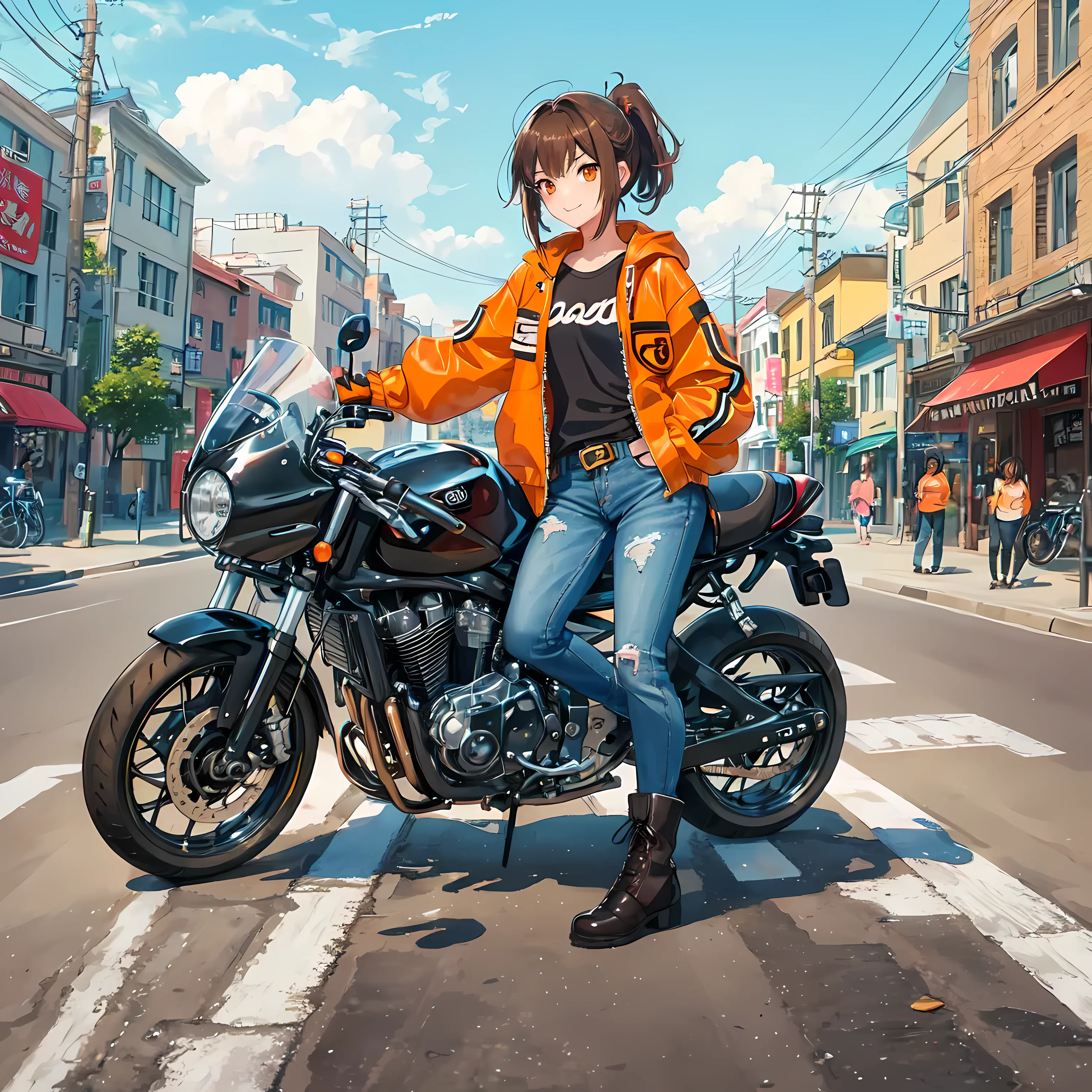 Naked Motorcycle With SANAE AI Art By MSR In AnimeGenius