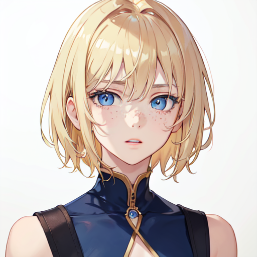 anime girl with blonde hair and gold eyes