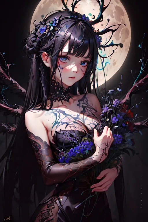 AI Art: Dark Anime Girl by @Gênesis