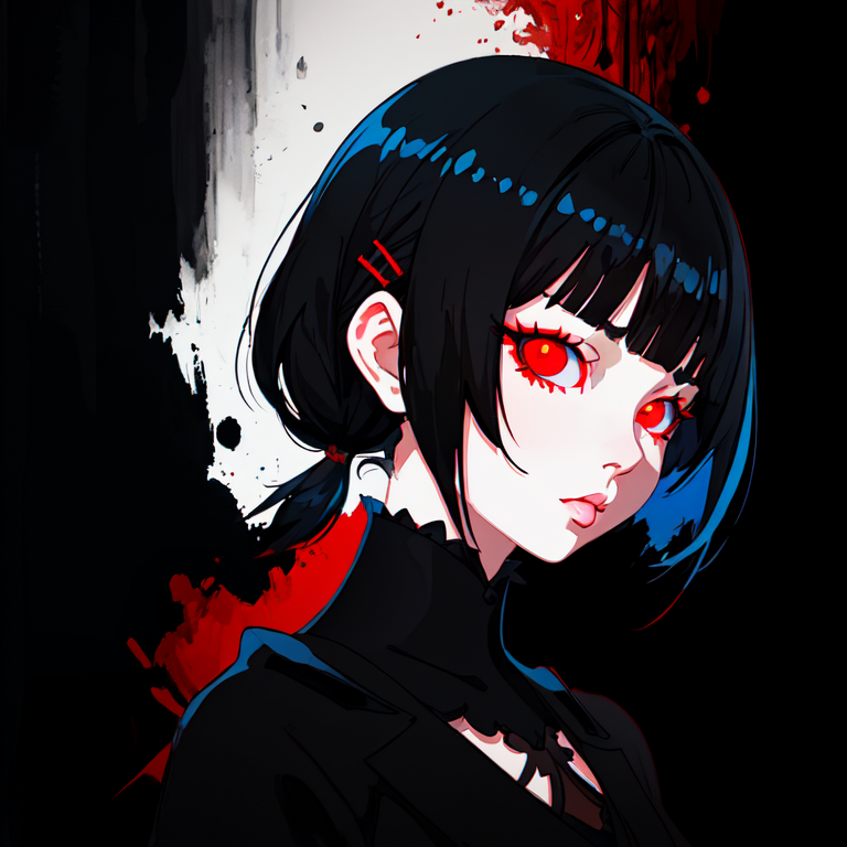 Smile.  Anime girl with black hair, Anime girl short hair, Anime art girl