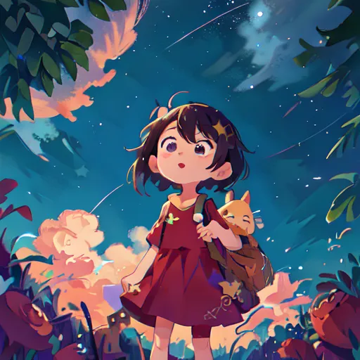 AI art Cute Kid in the flower field was generated from the prompt A sky ...