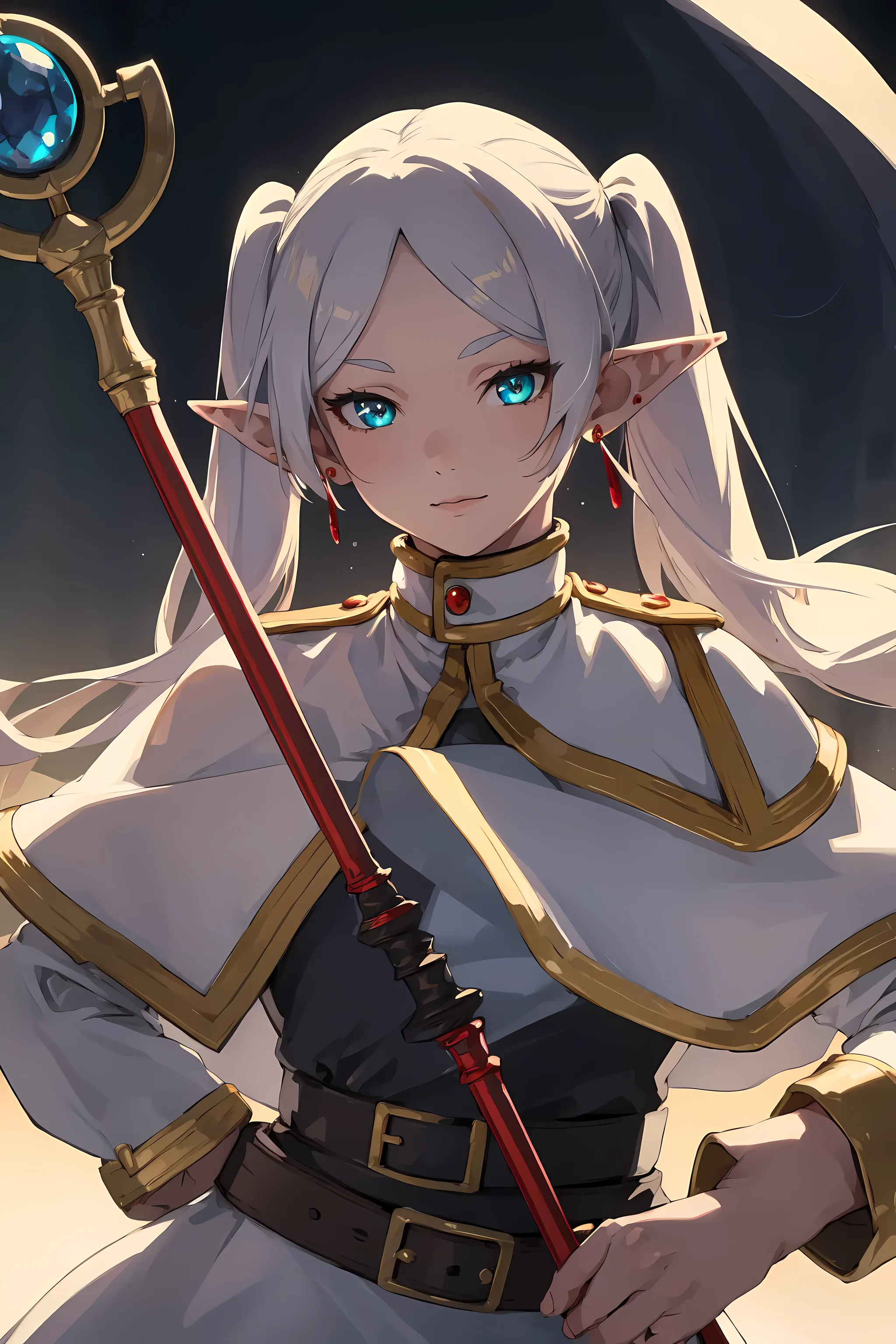 dark elf adventurer | AI art by @sh4 in AnimeGenius