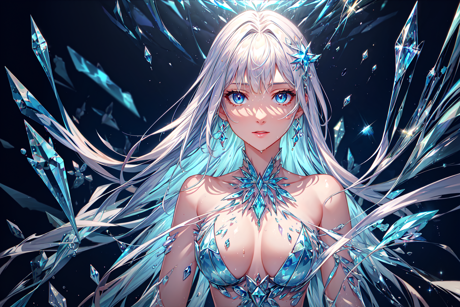Queen of Ice Room Aesthetics Ice Princess Anime Fantasy Art Classic Poster  Sexy Girl with Big Breasts in Suspenders Poster Decorative Painting Canvas  Wall Art Living Room Posters Bedroom : Amazon.ca: Home