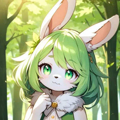 AI furry art: a rabbit furry girl