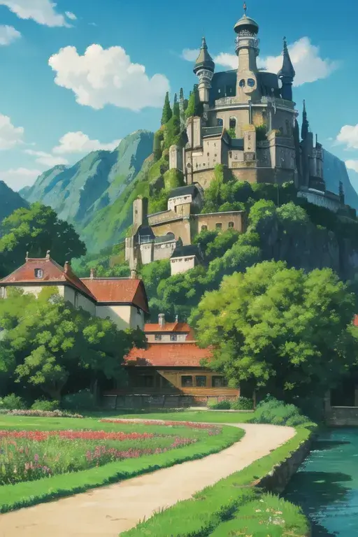 Ghibli style landscape