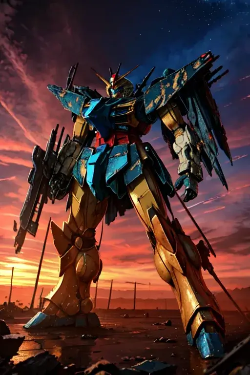 AI-Powered Gundam Illustrations