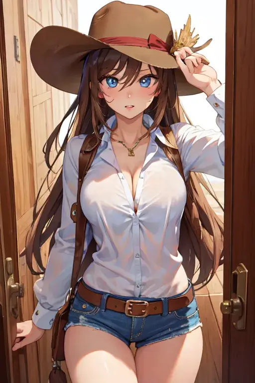 AI anime cowgirl